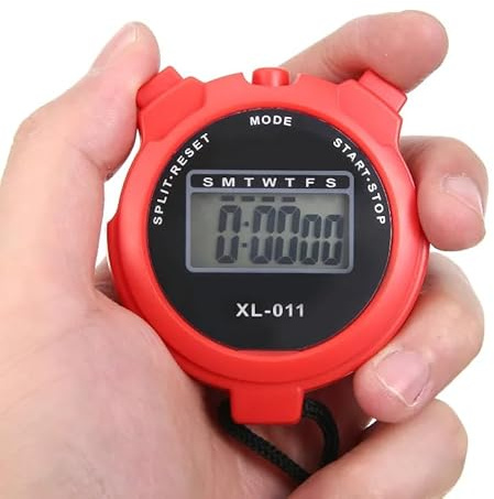 CABLEPELADO Cronometro deportivo digital, Cronómetro Deportivo, Función Reloj horas, minutos y segundos en 12/24 horas, Función cronómetro, Función Alarma, para Fútbol, Correr, Natación, Fitness, Rojo