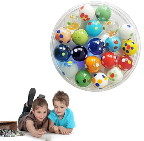 KARELLS Glasmurmeln,Bunte Murmeln,10 Stück Bunte Katzenaugen-Glasmurmeln,Transparent Handgefertigte,16mm Kristall Kugel Murmeln Deko Spielzeug