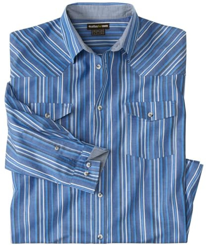 ATLAS FOR MEN - Chemise Rayée Wyoming - M