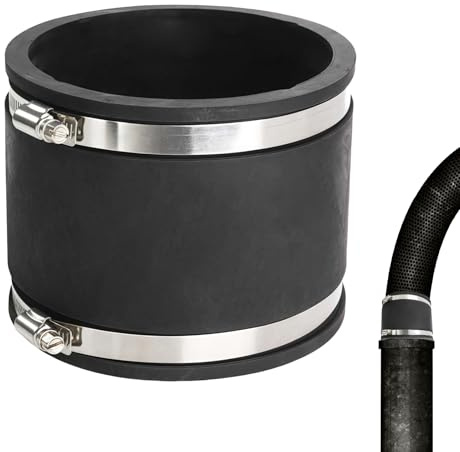 Manguito de goma flexible: conector de tubo de 100 mm de diámetro, acoplamiento de goma con dos abrazaderas de acero inoxidable, manguera de escape para PVC, ventilador de tubo, filtro de carbón, tubo