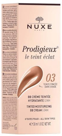 Nuxe Prodigieux - Le Teint Eclat BB Cream Crema Colorata Idratante Tonalità Scura, 30ml