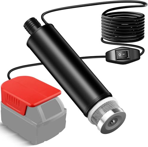 Submersible Pump Compatible with Milwaukee M18 Battery, 30 L/min, Lift 15 ft, 120 W Powered Water Pump, Deep Well Transfer Pump for Garden, Camping, Kiddie Pool, Fish Tank