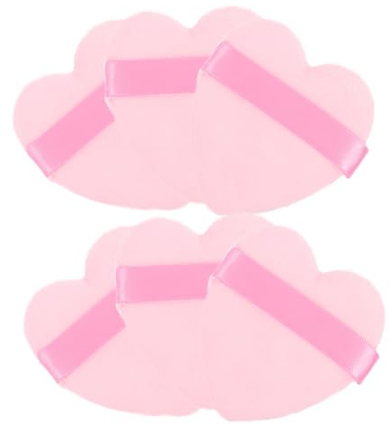 DECORNIJIA 6stücke Teiliges Make-up Puderquaste Für Präzise Anwendung Waschbare Schwämme Für Lose Puder Für Foundation Und Setting Powder Rosa Farbton