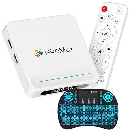 Android 14.0 TV Box, 4GB RAM 128GB ROM Android Box H618 Supports WIFI6 2.4Ghz+5Ghz Dual-Band WIFI Bluetooth 5.0 HDR10+ with Mini Wireless Keyboard,4GB+32GB