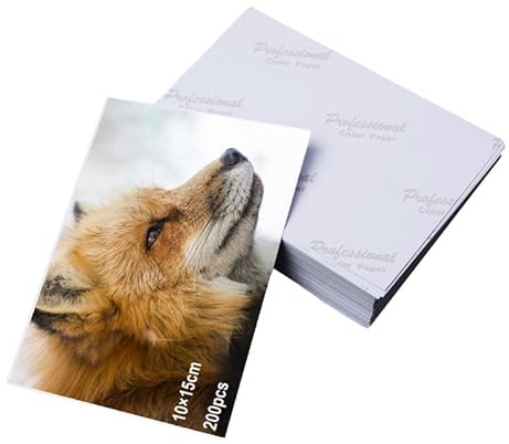 Wenrescry Papel Fotográfico Brillante 10x15 cm, 230 g/m², 200 Hojas, Papel para Impresora de Inyección de Tinta, Secado Rápido, Ideal para Tiraje e Impresión de Fotos en Casa