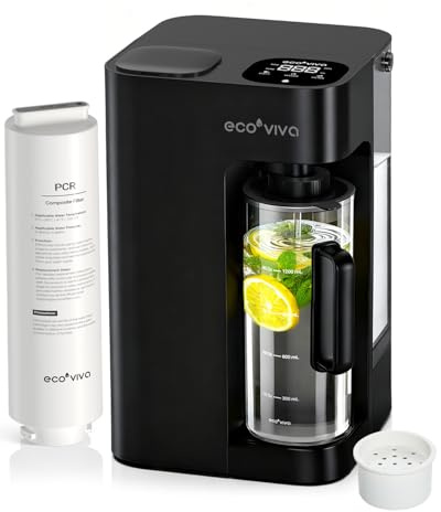 Ecoviva Water Mate-3 Countertop Reverse Osmosis Water Filter System, 8 Stage Purification, 3:1 Pure to Drain, No Installation Required, Portable RO Water Purifier