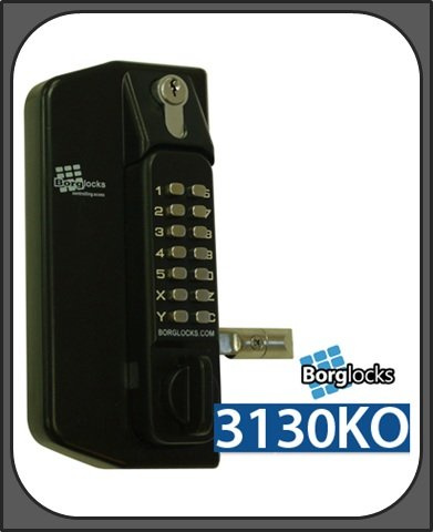 Borg 3130 Digital Metal Gate Lock - Back to Back Keypads (2 Locks) - Key Override - Black