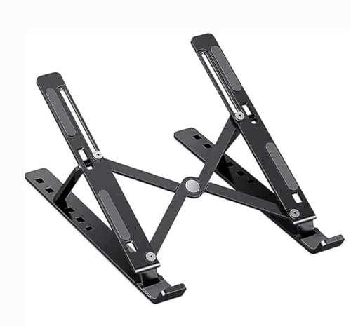 L.C. SUPPORT®- Supporto PC Portatile 10-16, Materiale in Lega di Alluminio, Ergonomico, Antiscivolo, Regolabile in 7 Livelli, Compatibile con Laptop Stand, Notebook e Tablet, Rialzo Pc Portatile