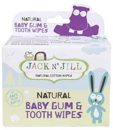 Jack N' Jill Baby Gum & Tooth Wipes natürliche Zahn- und Zahnfleischtücher ab der Geburt, 25 Stk.