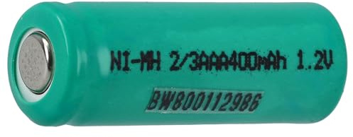 vhbw 2/3AAA NI-MH Akku-Zelle 400mAh (1.2V) Flattop kompatibel mit Modellbau | Solarleuchten, Telefon, etc.