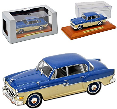 Atlas Sachsenring P240 Limousine Blau Beige 1956-1959 DDR 1/43 Modell Auto mit individiuellem Wunschkennzeichen