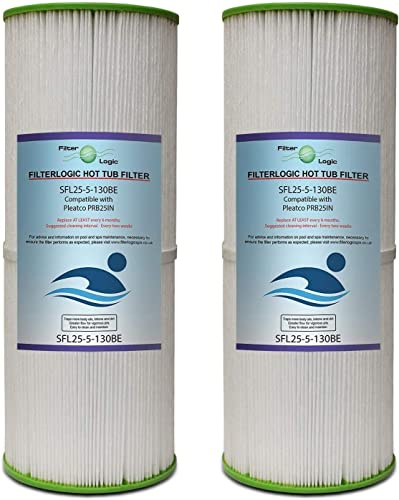 FilterLogic SFL25-5-13OBE | 2x Wasserfilter kompatibel mit Pleatco PRB25-IN | Ersatz-Filterkartusche für Darlly SC704, für Unicel C-4326, für Magnum RD25; Whirlpoolfilter, Poolfilter, Spafilter, Hot Tub
