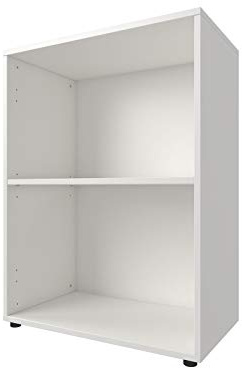 möbelando Regal Bücherregal Standregal Holzregal Beistellregal Ablageregal Büro Trio 2 Weiß
