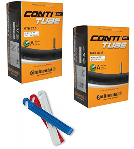 2X Conti Schlauch MTB 27.5 27.5x1.75/2.40 Zoll 47/62-584 AV 40mm 1x Reifenheber 3 Stück