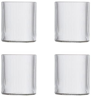 Transparent Beer Mug Japanese Juice Mug Whiskey Glass Wine Glass Ripple Coffee Mug Drink Mug Glass Mug Heat-Resistant Tea Cup,4 PCS,300ml