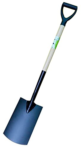 Acan Tradineur - Pala Llana de jardín, Pala Cuadrada con Hoja de Metal, Mango de Madera y asa de PVC, Resistente, cavar, Quitar Nieve, 106 cm