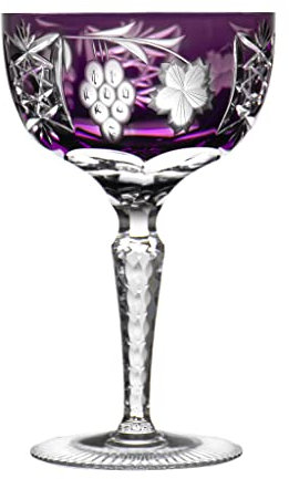 Ajka Marsala Amethyst Purple Lead Crystal Champagne Coupe Glass 7.1 oz - Single Unit