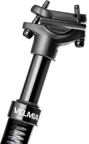 VELMIA Federsattelstütze 27.2-31.6mm - Aluminium gefederte Sattelstütze mit Federung - Für alle Fahrradtypen - Entlastung der Wirbelsäule, einfache Montage I Langlebige sattelstütze gefedert