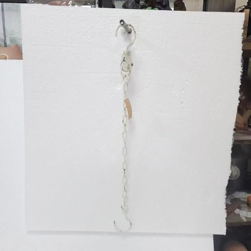 TentHome Metallketten für Blumenampeln Kette Blumentopf Pflanzenhänger für Blumenkorb Hängende Korb Ketten mit S-Haken Garten Kettenhaken S-55cm, antikweiß