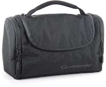 Lifeventure X-Pac Trousse de Toilette | Trousse de Toilette de Voyage résistante à l'eau à Suspendre avec Miroir et Plusieurs Poches, Noir, Taille Unique, Trousse de Toilette Suspendue