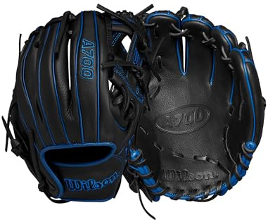 Wilson A700 PF 11.25 Infield Baseball Glove - Black/Royal, Right Hand Throw