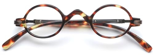 MAGIMODAC Lesebrille Damen Herren Retro Metall Mini Lesebrillen Sehhilfe Lesehilfe Tortoiseshell 1.50