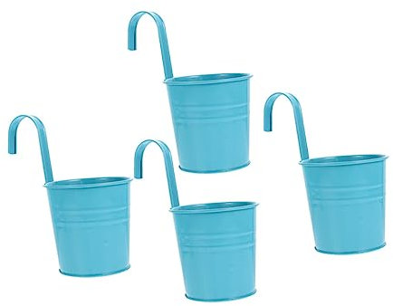 BESPORTBLE 4 Pièces Seau à Fleurs Suspendu en étain bac de Rangement bac Rangement Mini-conteneurs Plante décorative Plantes d'intérieur décor Vintage Seau à Fleurs de Balcon Pot de Jardinage