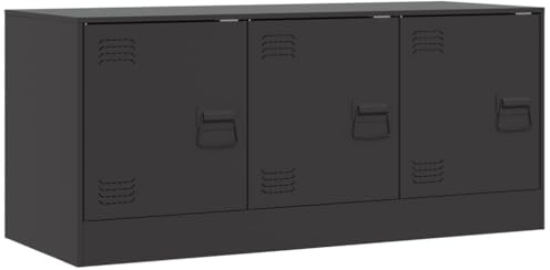vidaXL TV-Schrank Schwarz 99x39x44 cm Stahl