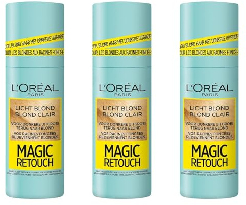 L'Oréal Paris Magic Retouch Helles Blond Kaschier Spray Für Blonde Mit Dunklem Ansatz, 3er Pack (3 x 75 ml)