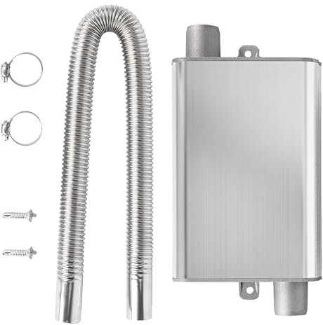 ohbien 24mm Exhaust Pipe Silencer Muffler with 60cm Exhaust Hose and Clamp Bracket, Diesel Heater Upgraded Muffler for Webasto and Eberspacher Car Air Diesel Parking Heaters