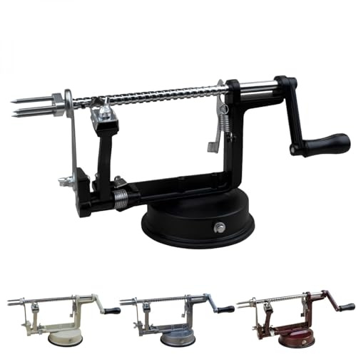 Linxor - Sbucciatore di mele e pere, 3 in 1, sbuccia, affetta, torsola, con ventosa - Vari colori