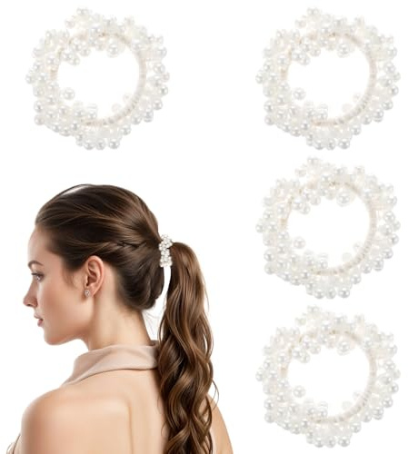 Mabor elastico per capelli con perle, coda di cavallo, elastici decorativi, accessori eleganti per donne e ragazze