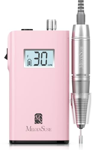 MelodySusie Entry-Level Clip-On Rechargeable Nail Drill, Scamander(SC320H) 30000RPM Popular Classic E-File with LCD Display for Manicure Shaping & Gel Removal, Perfect for Nail Art Training & Home Use