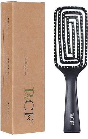 RCF FiberLuxe 3D Elastische Massage-Anti-Frizz-Entwirrungs-Paddelbürste für trockenes und nasses Haar