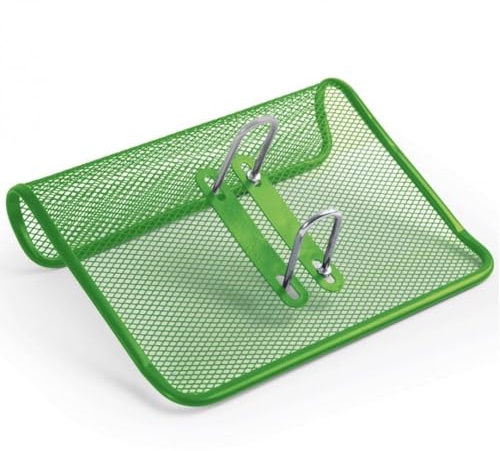 Base porta almanaque diseño de red con bloqueo de fijación - Estructura de metal verde dim 22 x 16 cm.