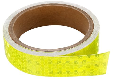 sourcing map Bande réfléchissante – Ruban adhésif haute visibilité imperméable pour camion et voiture – 2,5 cm x 4,6 m – Jaune fluo