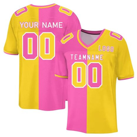 Benutzerdefiniertes Football Jersey Personalisiert Fußballtrikots für Kinder und Erwachsene American Football Trikot mit Team Namen Nummer & Logo Custom Sports Uniform Atmungsaktiv T-Shirt