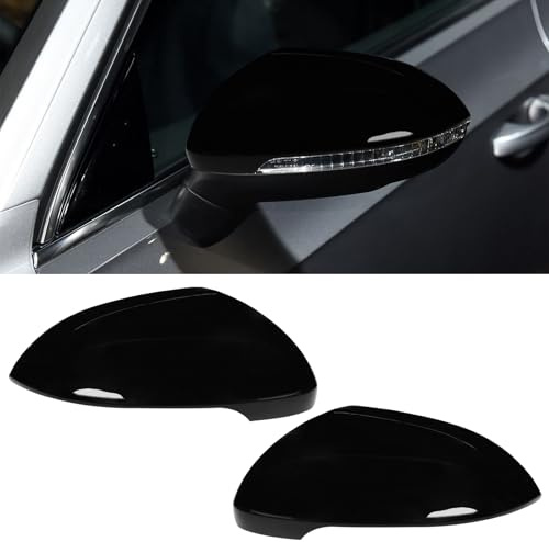 TTCR-II 2PCS Spiegelkappen für VW Passat B8/Arteon 2016 2017 2018 2019 | Rückspiegel Abdeckung Passat B8 Links+Rechts Arteon Ersetzen Spiegelkappe Rückspiegeldeckel VW Rückspiegel Kappe-Schwarz