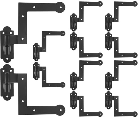 Moxweyeni 6 Pairs 1 1/16 Steel Blind Shutter Hinge Colonial Style Construction New Black Powder Coated Wrought Iron Shutter Lift Off Pintle Reversible Heavy Duty Wood Frame Brick Window
