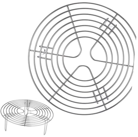 VALICLUD Stainless Steel Steamed Egg Stand and Round Steam Rack with Elevated Legs for Even Heat Circulation Multipurpose Cooling and Cooking Rack 7.66X7.66X2.95 Inches