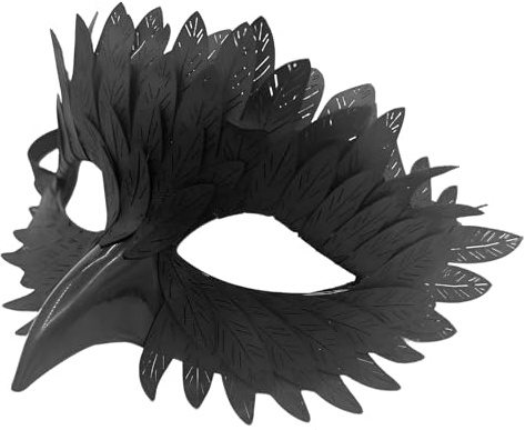 Eulenmaske aus Federn Vogelmaske Halbgesichtsmaske Halloween Maske Horror Vogelmaske Mit Schnabel für Halloween KostüM Karnevalsparty Cosplay Maskerade