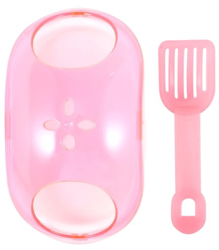 BELLIFFY Smådjurs Sandbad med Bärbar Chinchilla och Hamster Badrumslåda i Halvtransparent Design för Hem och Säker och Hållbar Pet Bath Container Rosa Slumpmässig Färg