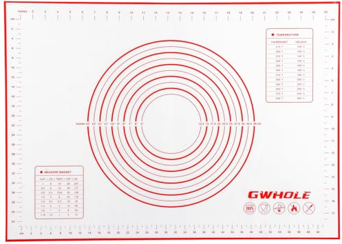 GWHOLE Backunterlage Silikon Antihaft - Dauerbackfolie Ersatz für Backblech & Ofen, Rot, 50×70cm, Rot