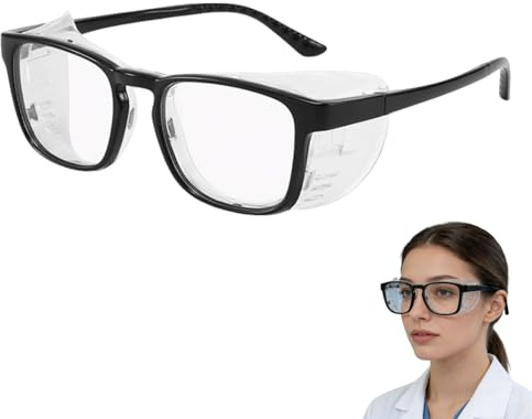 Lunettes de Protection Noires Transparentes – Lunettes de Sécurité avec Protection UV et Anti-Bleu – Lentilles Polycarbonate Antirayures et Antibuée, Design Confortable pour Travail et Loisirs