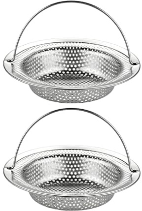 EMTPJAL Sink Strainer, 2 Pack Stainless Steel Drain Filter with Handle | 2 Pcs Stainless Steel Sink Strainer with Handle, 11cm Kitchen Drain Filter