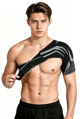 Wxshang Anaconda Shoulder Brace, Adjustable Compression Sleeve Support Brace, High-Tension Motion Support, Dispersing Impact Force for Injury Prevention,Frozen Shoulder Pain Relief (Regular One Size)