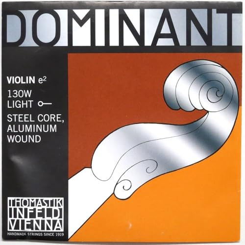 Thomastik-Infeld Dominant cuerda de violín Mi 4/4 – cuerda individual (130w), núcleo de acero, entorchado de aluminio, tensión suave