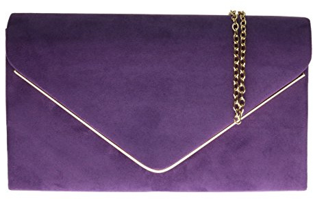 Girly Handbags Clutch mit Wildlederrahmen Lila