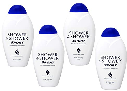 Shower to Shower Absorbent Body Powder, Sport, 13-Ounce Bottles (Pack of 4)