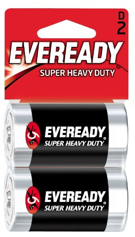 Energizer Eveready Super Heavy Duty Battery, D Size, 2-Count (Pack of 12)